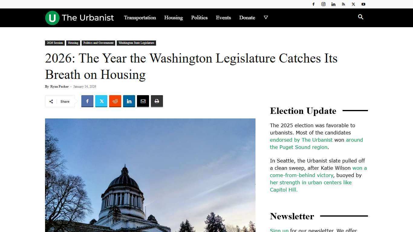 2026: The Year the Washington Legislature Catches Its Breath on Housing » The Urbanist