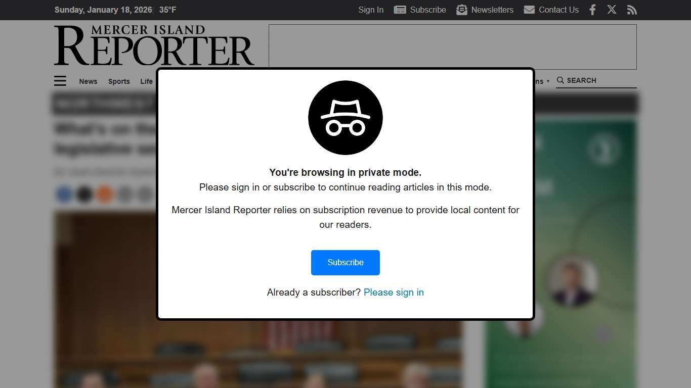 What’s on the agenda for Washington’s 2026 legislative session | Mercer Island Reporter